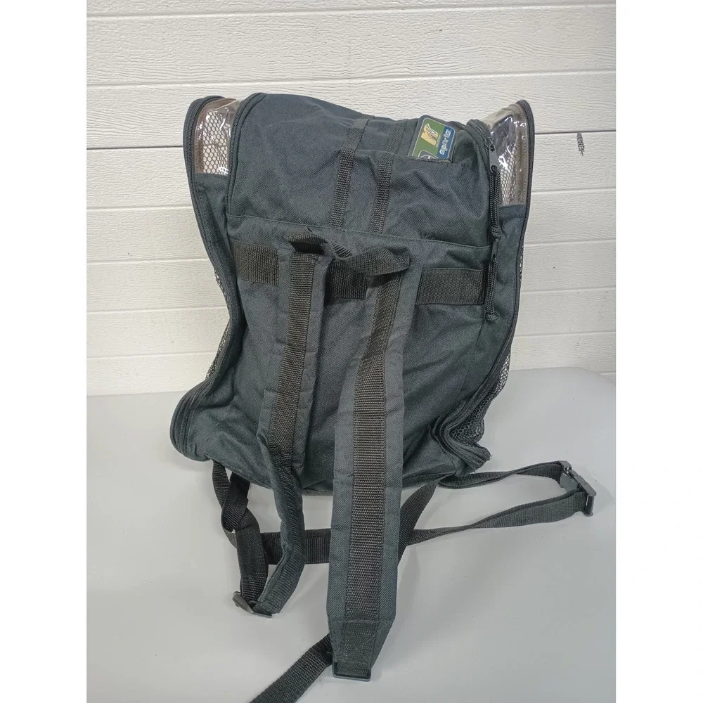 Vintage MTV Sports Backpack Black Mesh Clear Vinyl Retro 90s Gear Bag